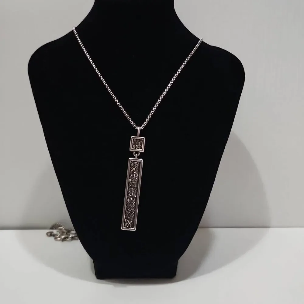 Brighton Anatolia convertible reversible slim pendant crystal necklace